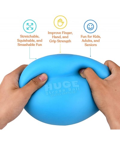 2 Huge Giant Stress Balls for Kids Adults Jumbo Size 2 Pack Colorful and Squishy Sensory Toys with Soft Squeezable Fill Low D...