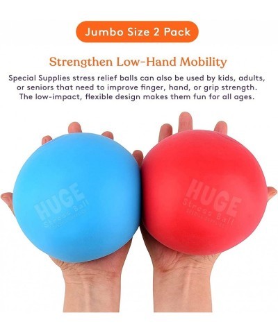 2 Huge Giant Stress Balls for Kids Adults Jumbo Size 2 Pack Colorful and Squishy Sensory Toys with Soft Squeezable Fill Low D...