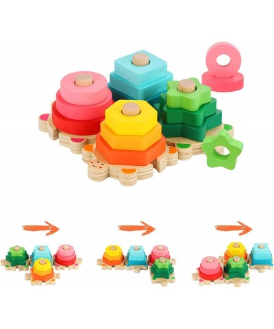 Wooden Stacking Toys for Toddler 2 3 4 Year Old Shape Sorter Montessori Educational Puzzle Blocks Toys for Girls Boys Early P...