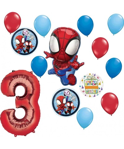 Spidey and His Amazing Friends 3rd Birthday Balloon Bouquet 14 pc Decorations $34.88 Kids' Party Decorations