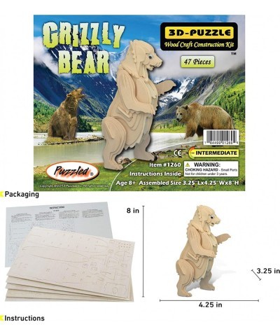 Grizzly Bear 3D Natural Wood Puzzle $28.34 3-D Puzzles