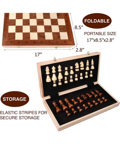 Wooden Chess Set for Kids and Adults – 17 in Staunton Chess Set - Large Folding Chess Board Game Sets - Storage for Pieces | ...