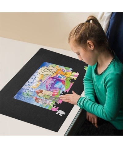 Jigsaw Puzzle Roll Up Mat Puzzle Saver Black Felt Mat with Storage Bag Portable for 300 to 1000 Pieces Puzzle $25.72 Puzzle A...