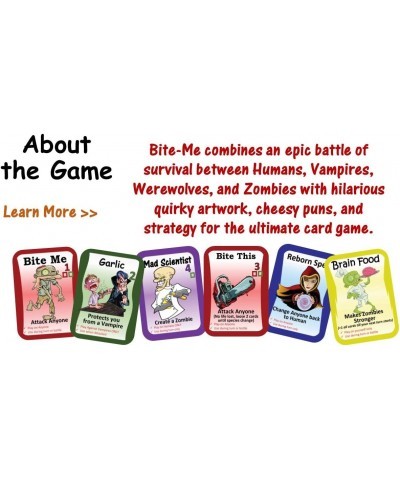 Bite-Me -Kids Teens Adult Family or Party Game -Werewolves Vampires and Zombies - Halloween or Anytime $48.89 Card Games