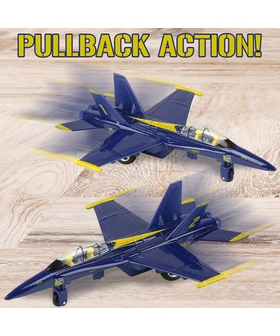 Jumbo Diecast F-18 Blue Angel Jets with Pullback Mechanism Set of 2 Diecast Metal Jet Plane Fighter Toys for Boys Air Force M...