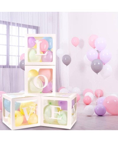 Baby Boxes with 42pcs Letters(A-Z+Baby) for Baby Shower Transparent Balloon Boxes Blocks for Gender Reveal Bridal Shower Birt...