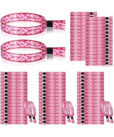 100 Packs Pink Breast Cancer Awareness Bracelets Breast Cancer Bracelets Polyester Cancer Bracelets Handmade Inspiring Wristb...