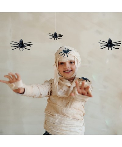 12 Pcs Halloween Spiders and 20g Spider Web Realistic Plastic Spider Fake Spider Toys Halloween Prank Props Halloween Decorat...