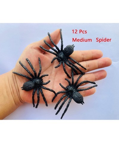 12 Pcs Halloween Spiders and 20g Spider Web Realistic Plastic Spider Fake Spider Toys Halloween Prank Props Halloween Decorat...