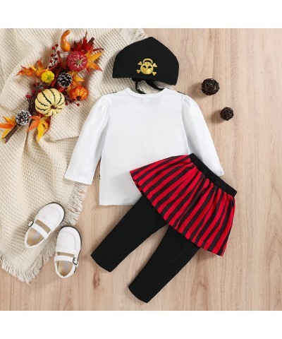 Toddlers Baby Girls Halloween Costume Girls Pirate Dress-up Buccaneer Princess Costumes Stripe Ruffle Tutu Skirt Pants $28.72...