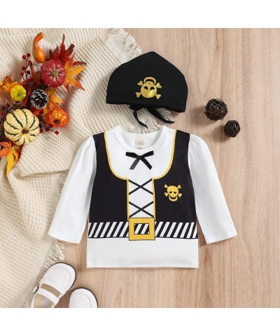 Toddlers Baby Girls Halloween Costume Girls Pirate Dress-up Buccaneer Princess Costumes Stripe Ruffle Tutu Skirt Pants $28.72...