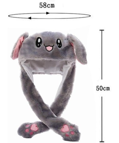 Cute Plush Bunny Hat Rabbit Hat Rabbit Cap Women Girls Cosplay Christmas Party Holiday Hat Ear Moving Jumping Hat Ears Poppin...