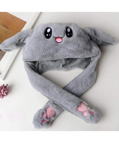 Cute Plush Bunny Hat Rabbit Hat Rabbit Cap Women Girls Cosplay Christmas Party Holiday Hat Ear Moving Jumping Hat Ears Poppin...