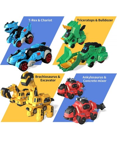 Transform Toys 4 Automatic Transform Toys Dinosaur Cars-Toy Cars Dinosaur Toy for Toddler Boy Toys Dino Toys T-rex Dinosaur T...