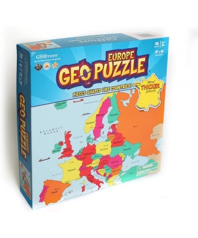 — GeoPuzzle Europe — Educational Kid Toys for Boys and Girls 58 Piece Geography Jigsaw Puzzle Jumbo Size Kids Puzzle — Ages 4...