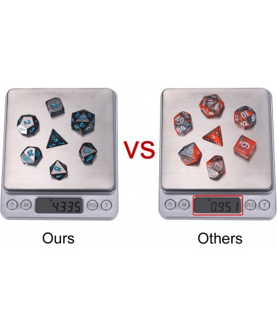 7 Die Metal Polyhedral Dice Set DND Role Playing Game Dice Set with Storage Bag for RPG Dungeons and Dragons D&D Math Teachin...