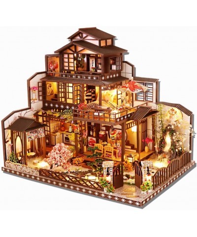 DIY Miniature Dollhouse Kit with Furniture and LED Lights Japanese Wooden Dollhouse Includes Dustcover and Music Box Decent G...