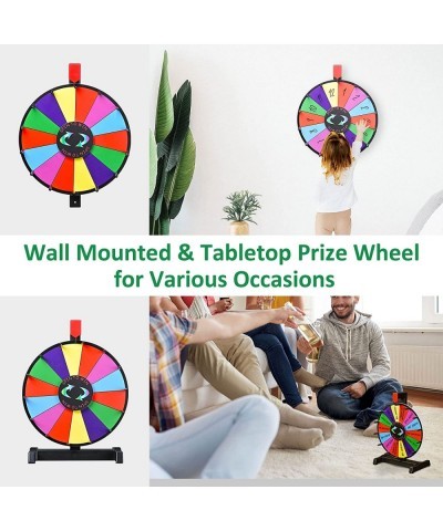 12" Color Prize Wheel Wall Mounted or Tabletop 14 Slots Heavy Duty Editable Spinning Wheel for Fortune Spinning Game Carnival...