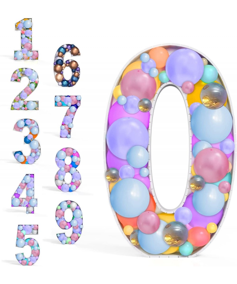 Number Balloon Marquee Numbers 0 Pre-Cut Kit Cardboard Light Up Mosaic Frame Large Foam Board for Birthday Giant Backdrop Boy...