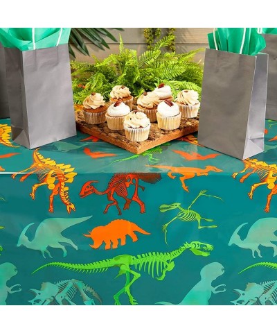 3 Pack Dinosaur Tablecloth for Birthday Party Supplies Baby Showers Classroom Party Disposable Table Cover Green (54 x 108 in...