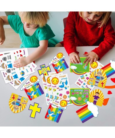 24 Pcs Armor of God DIY Craft Kit Religious Sunday School Crosses Craft Kits Stickers Supplies Decorations Christmas Classroo...