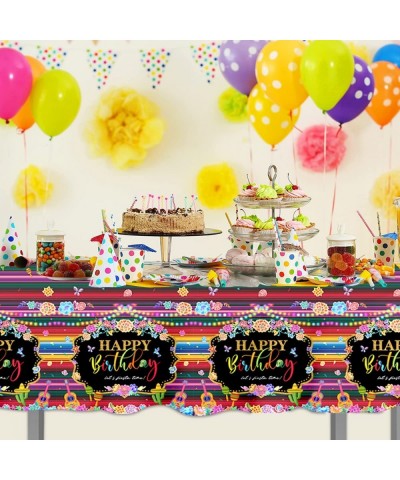 3Pcs Mexican Tablecloths-Fiesta Birthday Party Decorations Cinco De Mayo Plastic Table Cover Mexican Theme Party Supplies $17...