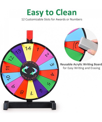 12" Color Prize Wheel Wall Mounted or Tabletop 14 Slots Heavy Duty Editable Spinning Wheel for Fortune Spinning Game Carnival...