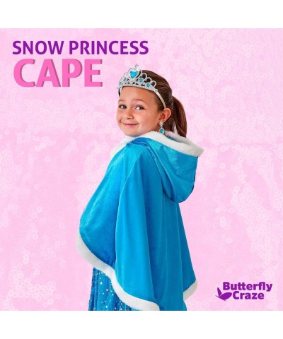 Snow Princess Cape – Kids Ice Blue Cape with Hood Children’s Warm Winter Wrap Shawl (Cape Only Size X-Large 7-8 Yrs) $35.30 K...