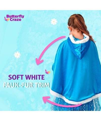 Snow Princess Cape – Kids Ice Blue Cape with Hood Children’s Warm Winter Wrap Shawl (Cape Only Size X-Large 7-8 Yrs) $35.30 K...