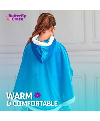 Snow Princess Cape – Kids Ice Blue Cape with Hood Children’s Warm Winter Wrap Shawl (Cape Only Size X-Large 7-8 Yrs) $35.30 K...