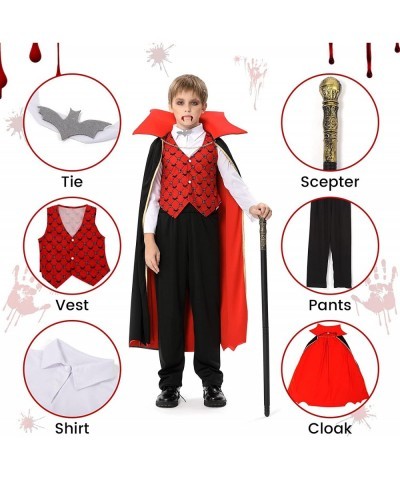 Kids Vampire Costume Vampire Costume for Boys with Vampire Cane Kids Halloween Party Dress Up and Cosplay $29.13 Kids' Costumes