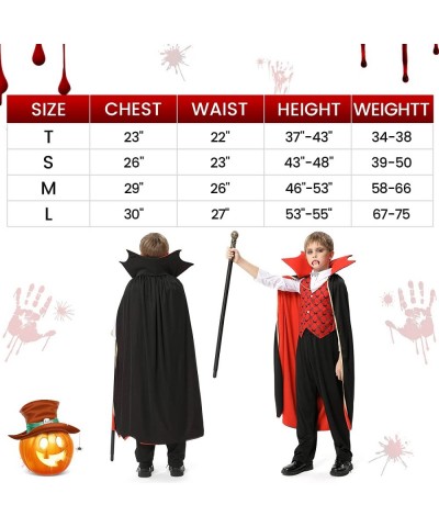 Kids Vampire Costume Vampire Costume for Boys with Vampire Cane Kids Halloween Party Dress Up and Cosplay $29.13 Kids' Costumes