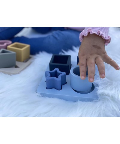 Early Education Silicone Baby Puzzle | Stacking Building Blocks Toddler Toys (Blue) $21.82 Early Development & Activity Toys