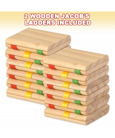 Wooden Jacob’s Ladder Toy Set of 2 Wood Retro Toys for Kids and Adults Optical Illusion Fidget Toys Magic Birthday Party Favo...