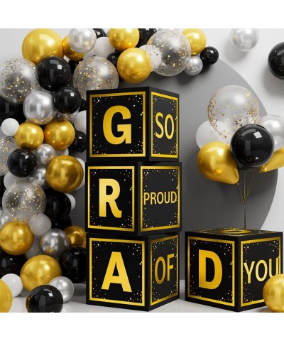 2023 Graduation Party Decorations - 68 PCS College Graduation Party Supplies Includes 4 PCS Grad Balloon Block Boxes with Let...