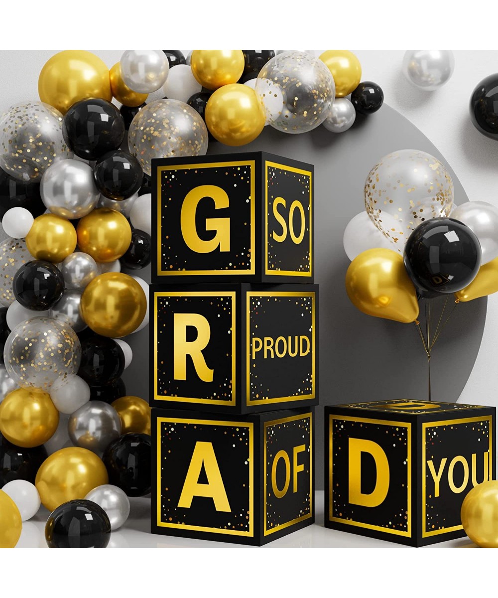 2023 Graduation Party Decorations - 68 PCS College Graduation Party Supplies Includes 4 PCS Grad Balloon Block Boxes with Let...