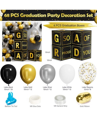 2023 Graduation Party Decorations - 68 PCS College Graduation Party Supplies Includes 4 PCS Grad Balloon Block Boxes with Let...