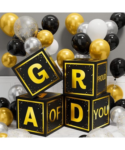 2023 Graduation Party Decorations - 68 PCS College Graduation Party Supplies Includes 4 PCS Grad Balloon Block Boxes with Let...