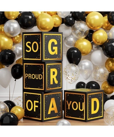 2023 Graduation Party Decorations - 68 PCS College Graduation Party Supplies Includes 4 PCS Grad Balloon Block Boxes with Let...