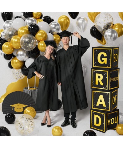 2023 Graduation Party Decorations - 68 PCS College Graduation Party Supplies Includes 4 PCS Grad Balloon Block Boxes with Let...