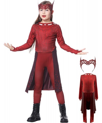 2 Pcs Witch Costume Superhero Cosplay Jumpsuit with Headpiece for Halloween Kids Aged 3-10 $37.98 Kids' Costumes