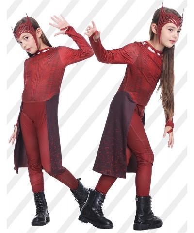 2 Pcs Witch Costume Superhero Cosplay Jumpsuit with Headpiece for Halloween Kids Aged 3-10 $37.98 Kids' Costumes