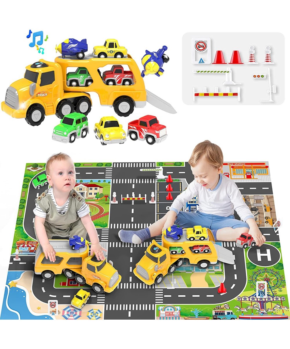 Toddler Toys for 2 3 4 5 6 Years Old Boys STEM Educational Construction Vehicle Toys with Play Map Transport Carrier Truck fo...