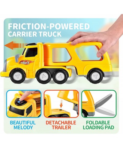 Toddler Toys for 2 3 4 5 6 Years Old Boys STEM Educational Construction Vehicle Toys with Play Map Transport Carrier Truck fo...