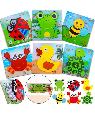 Wooden Animal Magnetic Puzzles Set for Toddlers Toys 1 2 3 Years Old Boys & Girls Educational Developmental Toys Gift with 6 ...