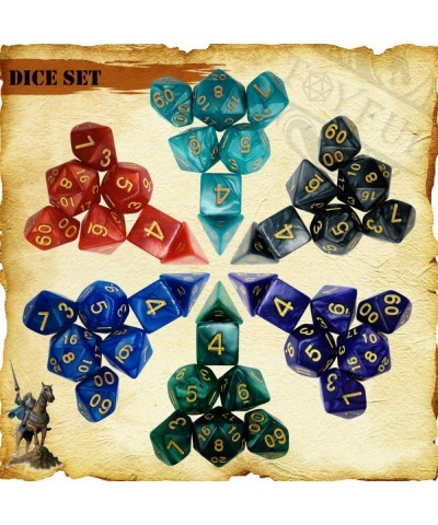 6 Sets DND Dice Polyhedral Dungeons and Dragons DND RPG MTG Table Game Dice Bulk with Free Six Drawstring Bags and D&D Dice T...