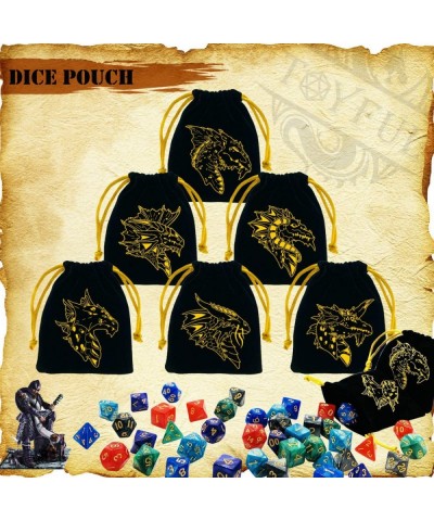 6 Sets DND Dice Polyhedral Dungeons and Dragons DND RPG MTG Table Game Dice Bulk with Free Six Drawstring Bags and D&D Dice T...