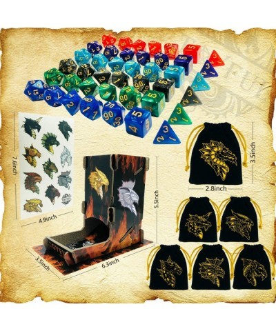 6 Sets DND Dice Polyhedral Dungeons and Dragons DND RPG MTG Table Game Dice Bulk with Free Six Drawstring Bags and D&D Dice T...