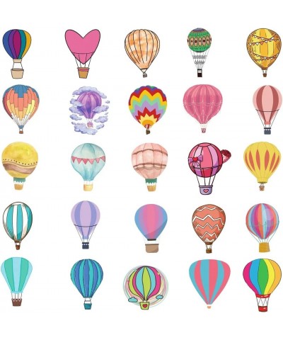 Hot Air Balloon Stickers 50 Pieces Aesthetic Stylish Waterproof Vinyl Kids Teen Adult Water Bottle Scrapbook Laptop Cell Phon...