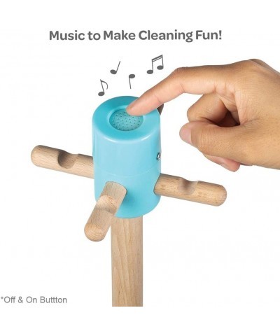 Pretend Play Musical Cleaning Set 7 Pieces Educational Toy for Kids - Music Component Stand Broom Sweeper Dust Pan & Brush Se...